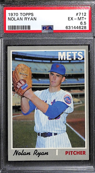 Lot of (2) 1970 Topps Nolan Ryan #712 Cards - Graded PSA 6 and PSA 6.5